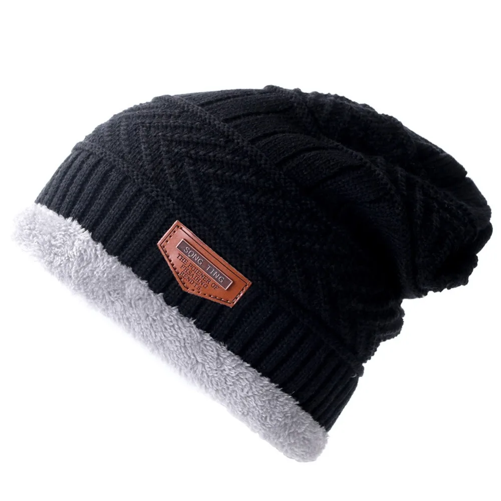 1 шт классическая шапка мужская зимняя повседневное шапка женская теплая зимняя вязаная шапка модные однотонные мягкий шапки