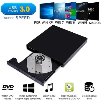 

USB 3.0 Slim External DVD RW CD Writer Drive Burner Reader Player Optical Drives For Laptop PC dvd burner dvd portatil