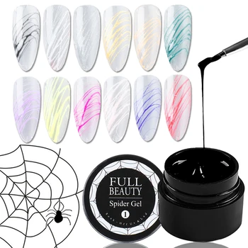 

12 Colors 6ml Wire Drawing Nail UV Gel Varnish Painting Creative Polish Point To Line Pulling Silk Nail Art Spider Gel LA1615-1
