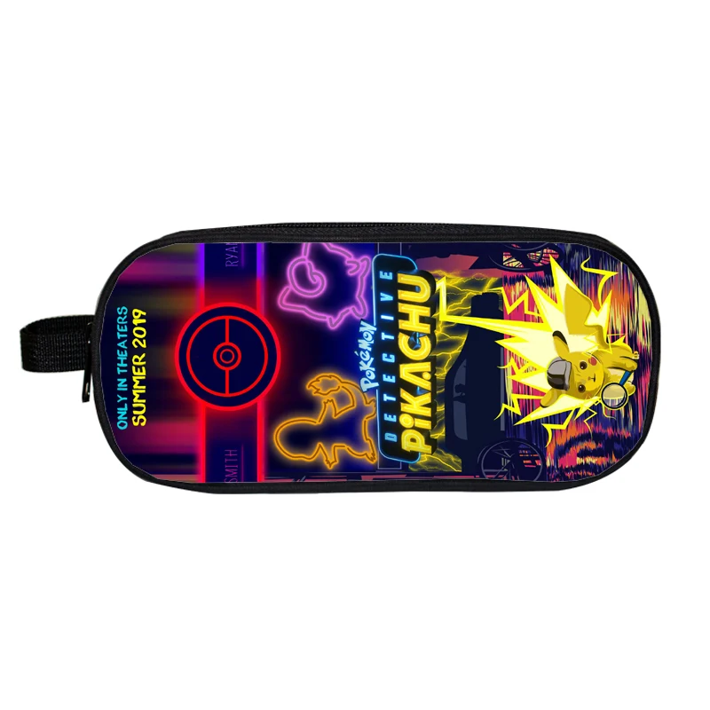 Пенал Пикачу макияж Аниме Покемон Mochila печать 3D косметички двойная молния косметичка для детские школьные принадлежности - Цвет: 12
