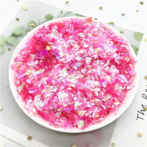 Bright pink 10 г блестки, неровные бумажные накладки для ногтей, блестки, блестки для изготовления кристаллов, аксессуары для свадебной вечеринки - Цвет: Bright pink