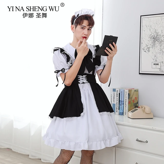 Buy Womens Anime Maid Costume Cosplay French Apron Maid Dress Outfit for  Halloween Party womenXS Bblack Online at desertcartINDIA