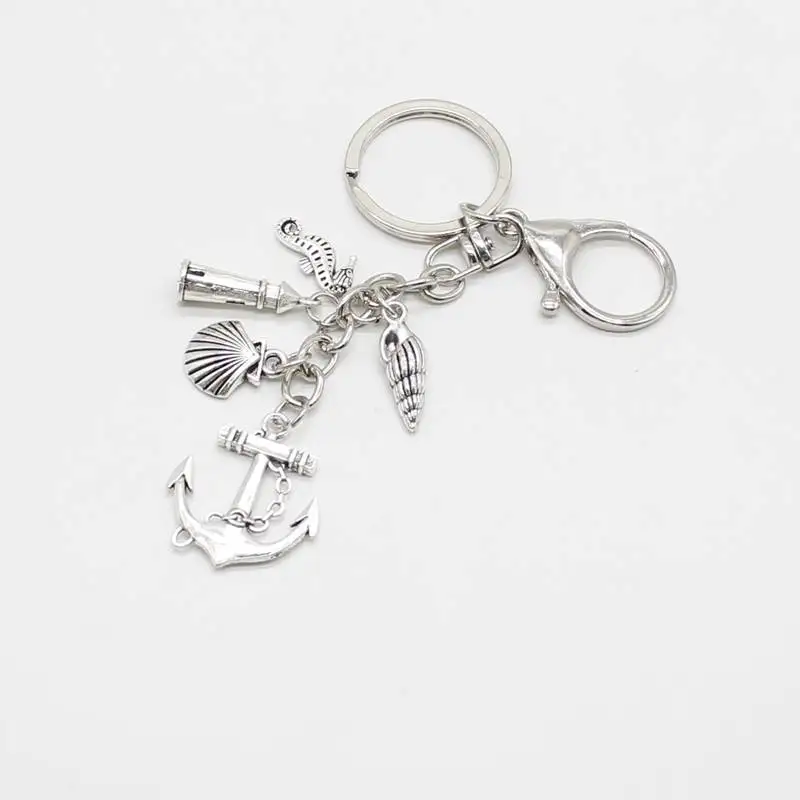 

Glamour Beach Style Seahorse Shell Lighthouse Conch Pendant Creative Gift Men's and Women's Bag Car Keychain