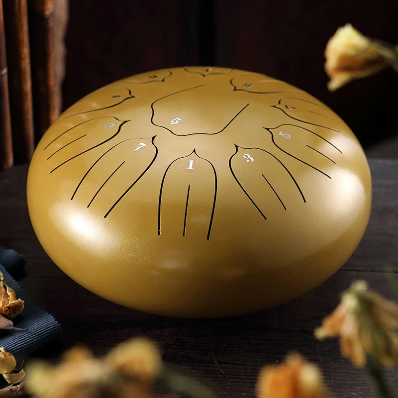 Gold 6in 8 тон Сталь язык барабан C Ключ ударный инструмент Handpan барабана с молотки C55K по доступной цене - Цвет: Gold