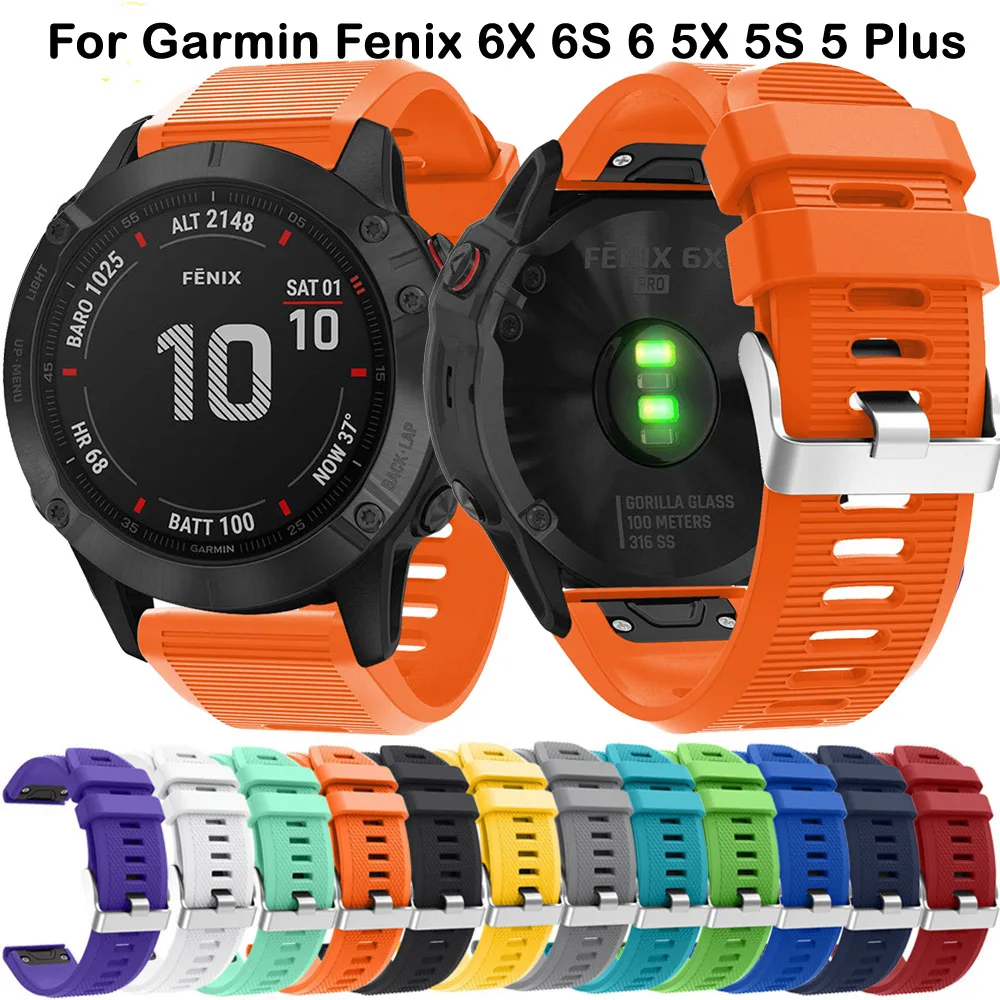 26 22 20 мм ремешок для часов Garmin Fenix 5 5X 5s 3 HR для Fenix 6X6 6S Pro Watch Quick Release силиконовый ремешок Easyfit
