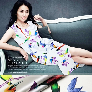 

PRINTED SILK STRETCH SATIN 118cm width 19momme Pure Silk Fabric China Qipao Dress Material Summer Shirt Fabrics