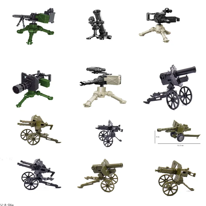 Friends Building Blocks Military Series Machine Guns Cannon Weapon DIY Building Blocks Children's Toys Blocks Accessories