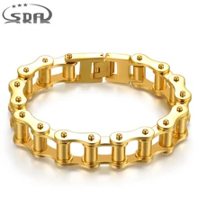 SDA Позолоченные мотоциклетные браслеты для мужчин, крутые 10 мм, 6 мм, мужские байкерские ювелирные изделия, звенья цепи, браслеты