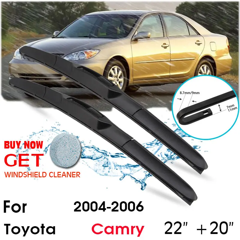 

Car Wiper Blade Front Window Windshield Rubber Silicon Refill Wipers For Toyota Camry 2004-2006 LHD/RHD 22"+20" Car Accessories