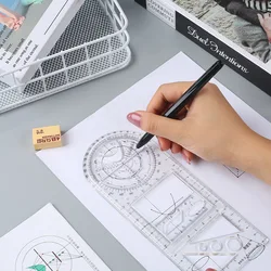 Règle de dessin multifonction rotative pour étudiants, modèle de règle de mesure géométrique, pour l'enseignement, nouveauté 2021 