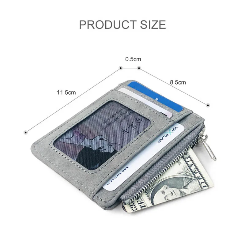 New Simple Mini Men Leather Wallet With Coin Pocket Small Credit Card Holder Slim Man's Purse For Bank Cards ID Card Case 4