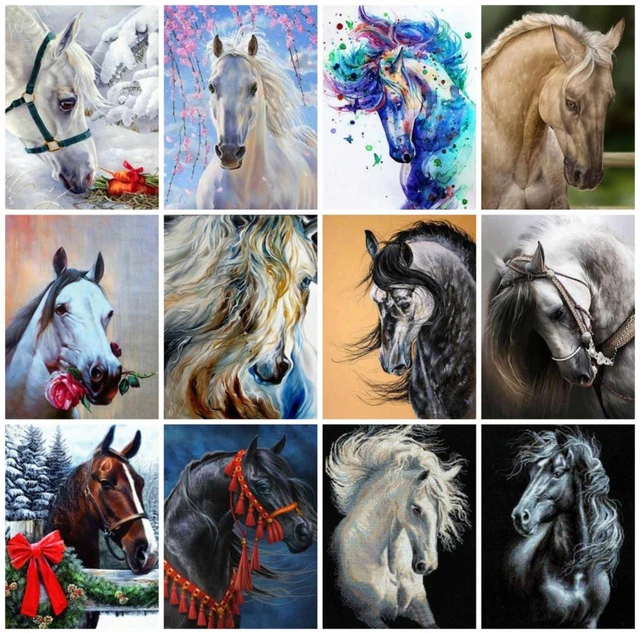 5d Square/Round Diamond Painting Horse Mosaic Embroidery Diamond Art Animals  Cross Stitch Bead Picture Kits