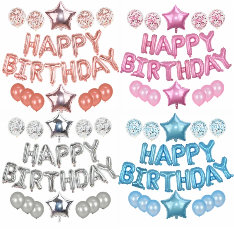 Letter Balloon Banners Garland Foil Party-Decoration Happy-Birthday-Balloons Babay Shower
