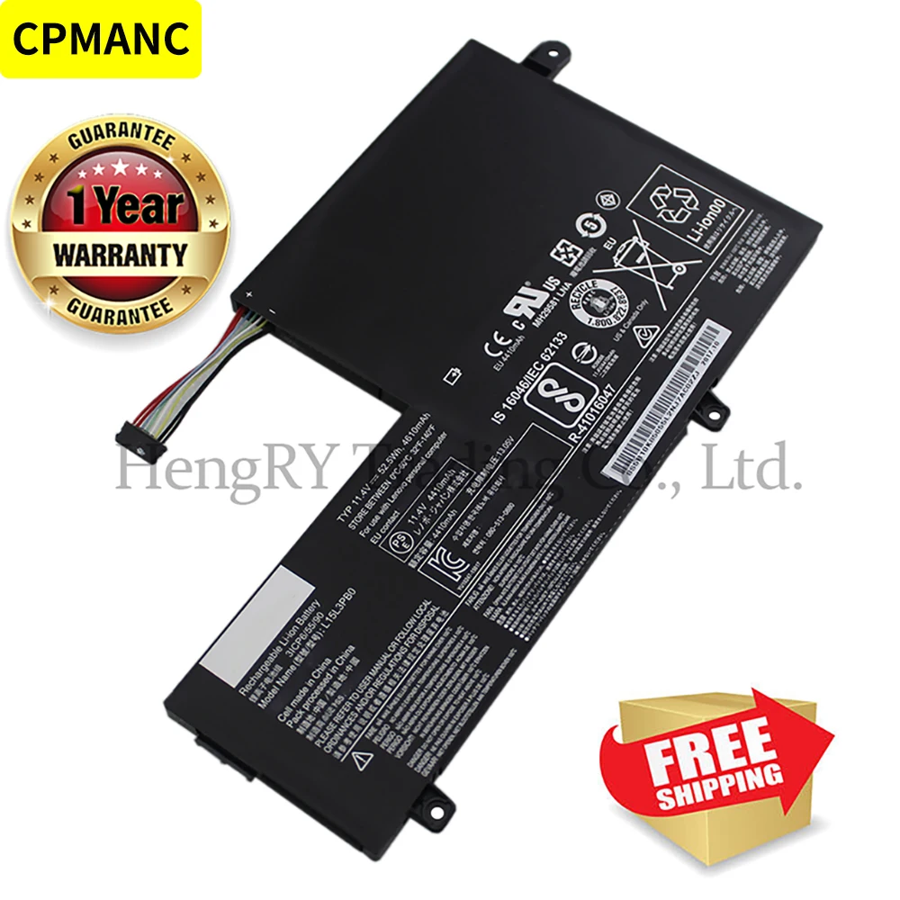 

11.4V 52.5WH Laptop Battery L15L3PB0 L15M3PBO 3ICP6/55/90 5B10K85055 For Lenovo IdeaPad 320S-14 320S-14IKB xiaoxin 7000-15