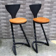 Скандинавские домашние железные барные стулья постмодерн минималистичный Твердый Деревянный Кафе барный стул американские сельские креативные барные стулья