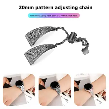 

Wristband Replacement Stainless Steel Watch Strap with Rhinestone Flower Band 20mm for Samsung Galaxy Watch