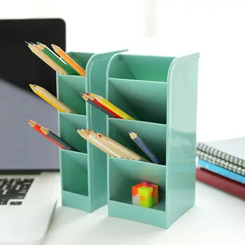 

New Creative 4 Grid Sub-grid Plastic Desk Organizer Desktop Office Pen Pencil Holder Makeup Storage Tray