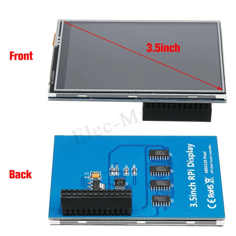 3," сенсорный экран 320*480 ЖК-модуль+ чехол+ вентилятор для TFT Raspberry Pi 3B 2B