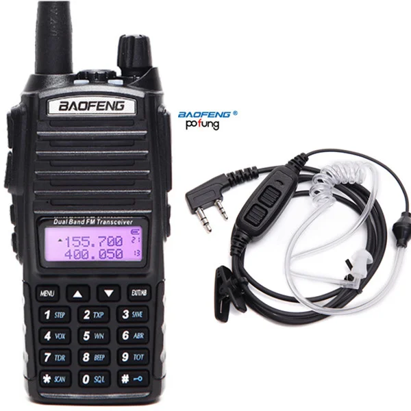 5 Вт BaoFeng UV 82 рация Двухдиапазонная VHF UHF 136-174 МГц 400-520 МГц Baofeng UV-82 UV82 BF-UV82 UV-5R радио - Цвет: add a Tube headset