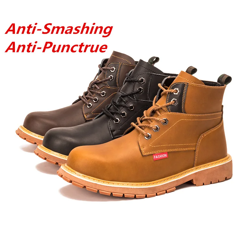 

Men's Winter Snow Steel Toe Work Shoes with Punctrue Proof High Warm Ankle Boots For Women