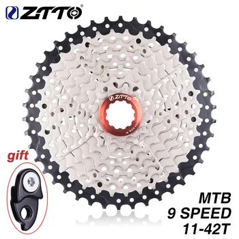 

ZTTO MTB 9 Speed 11- 42T Cassette 9 s 27s Freewheel Mountain Bike Bicycle Parts Cassette WIDE RATIO Compatible for M430 M4000