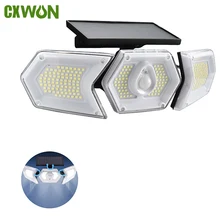 

Super Bright 254 Led Solar Lights Outdoor 3 Heads Rotatable Solar Lamp With Motion Sensor 3000mAh Waterproof Garage Garden Light
