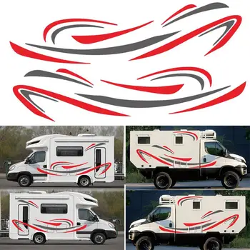 

Motohome Stripes Graphics Vinyl Decals Stickers For Caravan Trailer Trailer Camper Van Long Side Stripes Styling Stickers