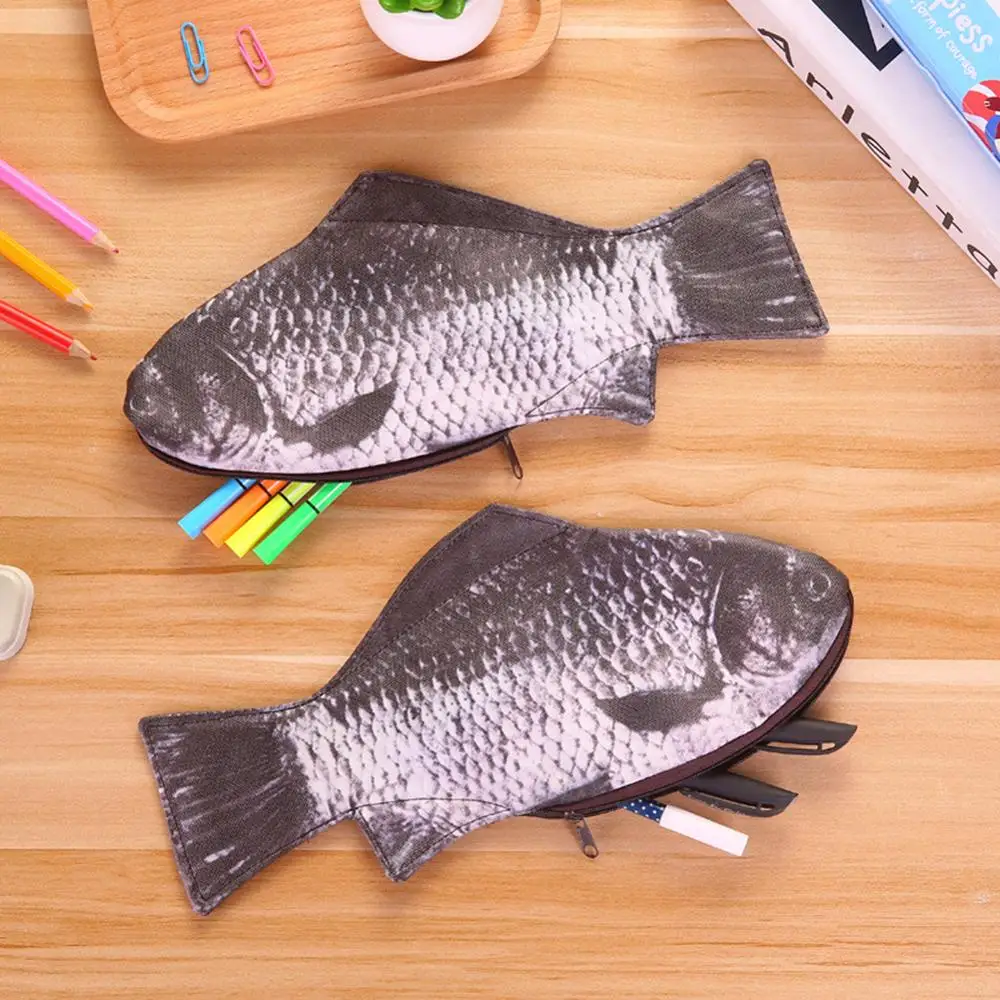 Карандаш пакет Карп цвет ручка сумка Реалистичная ребенок дети милая форма рыбы молния макияж держатель мешка для хранения