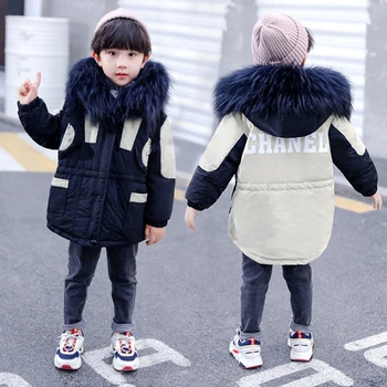 

Children Coat for Boys Winter Coat Kids Outerwear Winter Long-sleeved Warm Hoodied Coat for 3-11 Years Teenager Boys