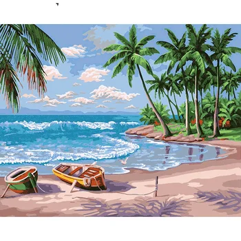 

Coconut Tree Paintings By Numbers DIY Pictures Oil Coloring By Numbers Set Gift Drawing By Numbers Canvas Decor New Arrivals