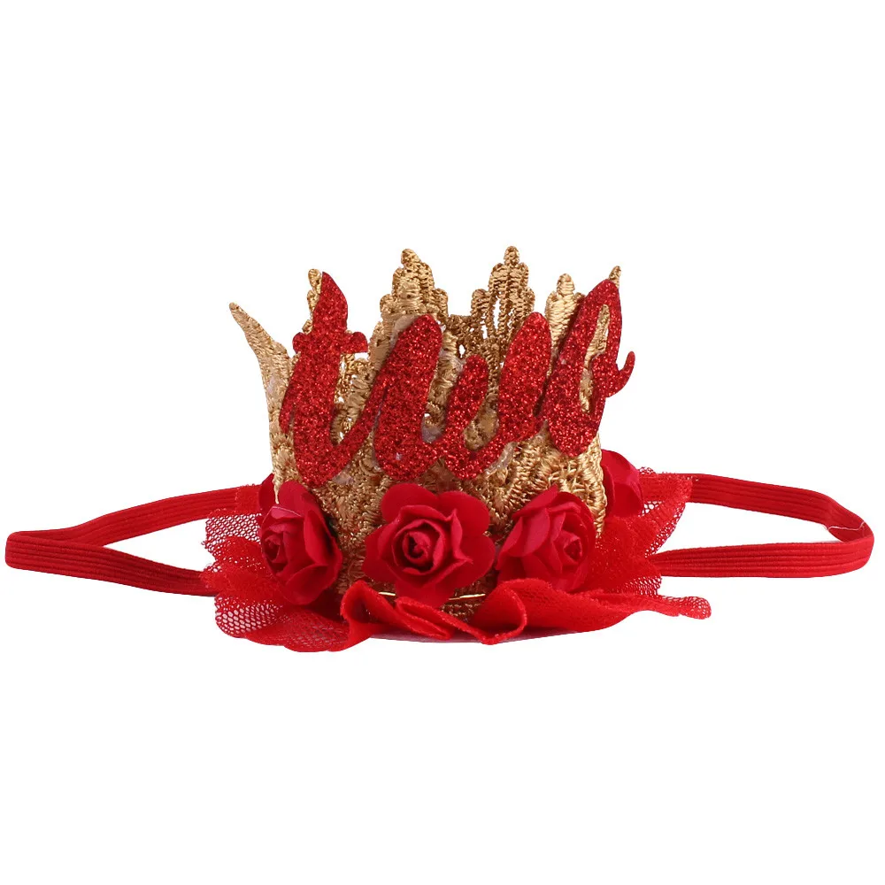 Newborn Crown Headband Princess Crown lace flower headband Baby Girls Hair Band Children Photo Props Hair Accessories