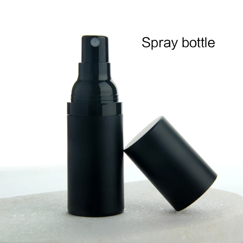 20 개/몫 15ML 30Ml 50ML 플라스틱 에멀젼 병 스프레이 병 매트 블랙 진공 병 에어리스 펌프 진공 컨테이너