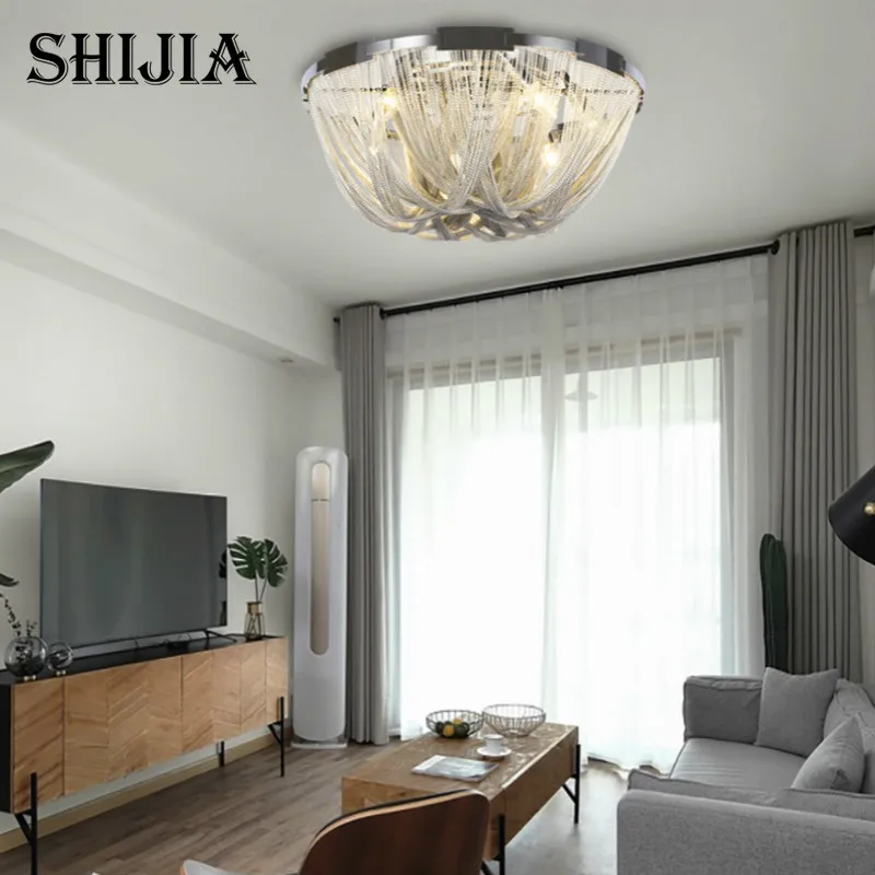 

Art Deco Aluminum Chain of Ceiling Light Simple Style Modern Fixture For Living Room Bedroom Lighting