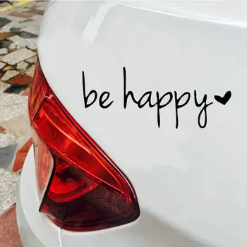 

Car Stickers Decals 15X6cm Be Happy Letters Reflective Car Vehicle Body Window Decals Creative Styling Car Sticker Decoration