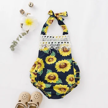 

2020 New Baby Clothing Summer Sun flower Floral strap Romper Children Clothes Girls Jumpsuit Set Girls Romper For 0-3 Years Old