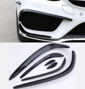 

ABS Piano Black Front bumper Side Vent Splitter For Benz C Class W205 C205 Sport 2015 2016 2017 2018