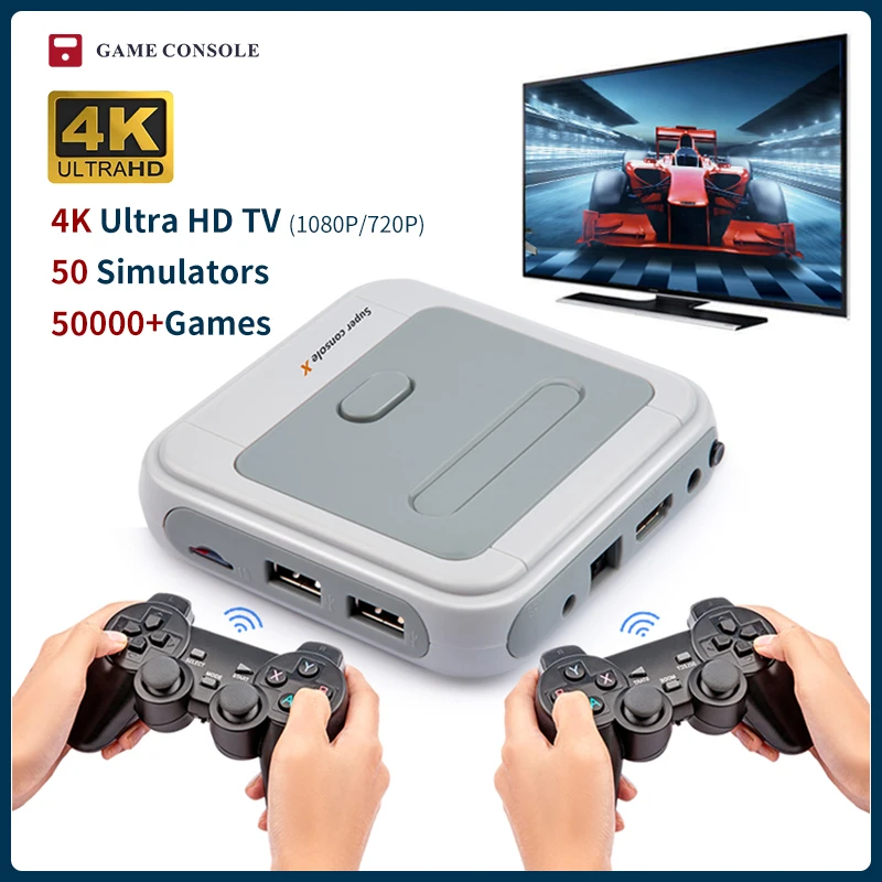 Retro Super Console X Mini/TV Video Game Console For PSP/PS1/MD/N64 WiFi Support HD Out Built-in 50 Emulators with 50000+Games
