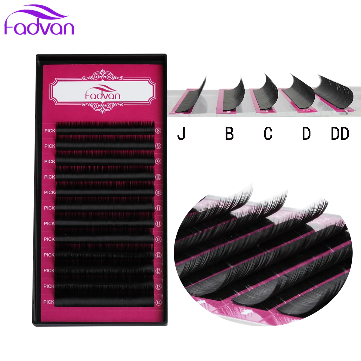 

12Lines/Tray JB/C/D/DD Curl Eyelash Extension All Length Silk Volume Eye Lashes Makeup Natural Lashes Artificial False Eyelashes