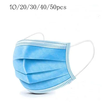 

10/20/3040/50 Face Mouth Anti dust Mask Disposable Protect 3 Layers Filter Dustproof Earloop Non Woven Mouth Mask Fast Shipping