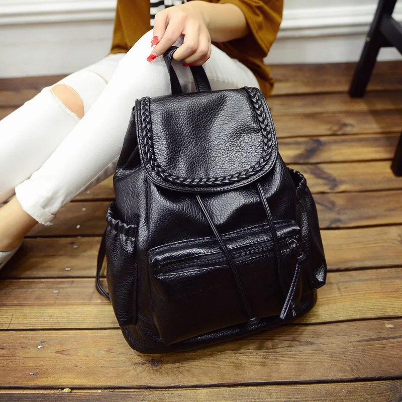 

Summer New Style Oil Skin Backpack School Bag WOMEN'S Backpack WOMEN'S Bag-Bag