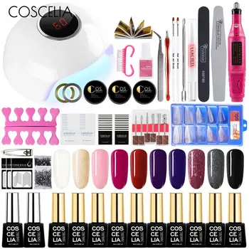 

COSCELIA Nail Set UV LED Lamp Dryer Nail Gel Polish Kit Soak Off Manicure Tools Set For Nail Art Tools