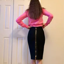 2021 Summer Bandage Sexy Tight Versatile Hip Wrap Cross Zipper Skirt