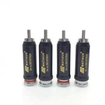 

Matihur copper plated rhodium RCA plug lock welding audio video plug 4pcs