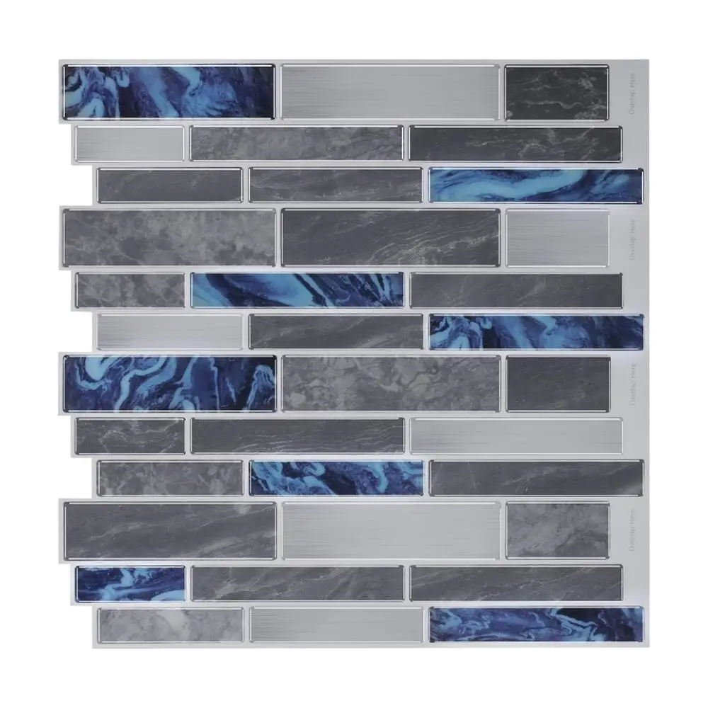 EasyTiles 12&quotx12&quot Kitchen Backsplash Tiles Peel and Stick Wall Stickers Waterproof Marbling 3D Vinyl Wallpaper - 1 Sheet | Дом и сад