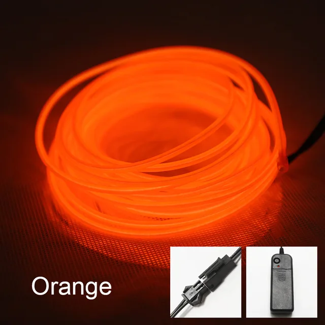 Neon Light El Led Neon Sign Wire Under Car Flexible Soft Tube Lights Christmas LED Strip Sign Anime/Body Woman/Rooms Rope Decor Orange