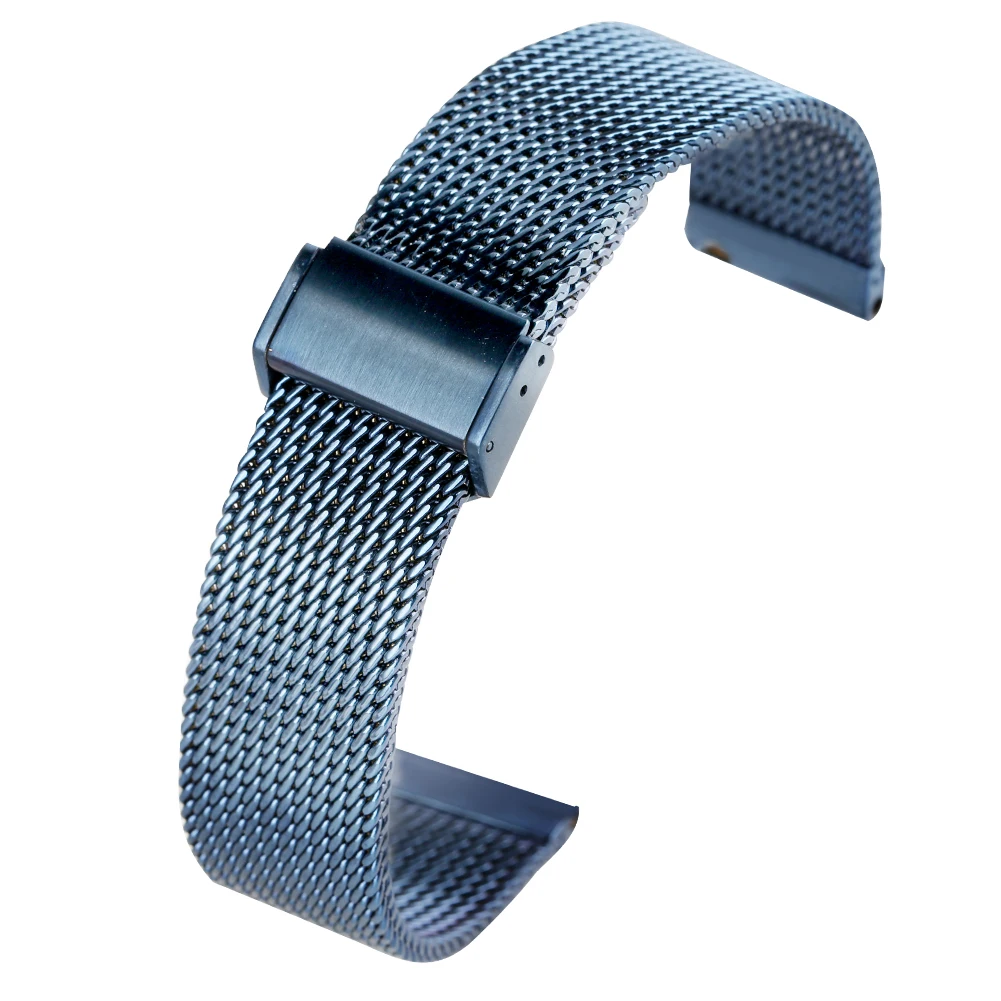 

Blue cinturino orologio 18MM 20MM 22MM Stainless Steel Mesh Watch Strap with Hook Buckle Women Men Wristwatch Bracelet