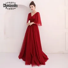 Повязку лук бордовый vestidos de fiesta de noche вечерние платья длинное платье E33