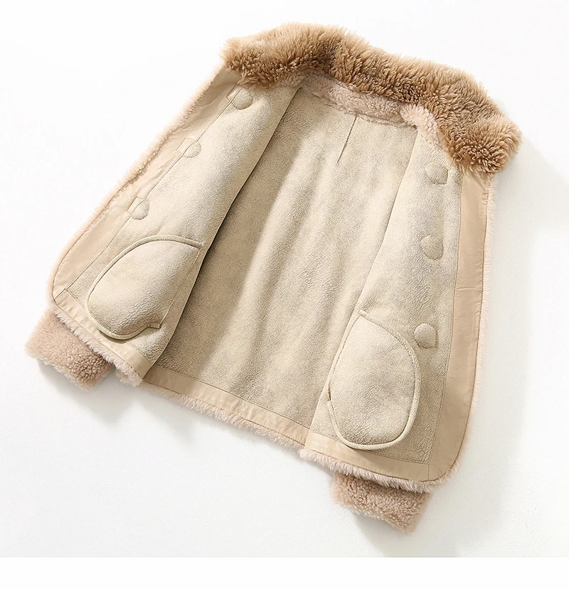 Зимнее повседневное женское пальто из овечьей шкуры, Женское пальто с длинным рукавом, новое модное пальто, свободное толстое теплое пальто из искусственного меха JQ1095