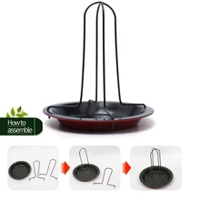 Стальная Вертикальная жаровня для курицы стойка с антипригарной сковородой курица Жарка стенд барбекю аксессуары для гриля-черный+ красный