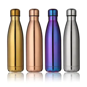 

500ml Thermos Mug Stainless Steel Thermo Bottle Rose Gold Thermos Vacccum Flask For Coffee Electroplating Coke Cup